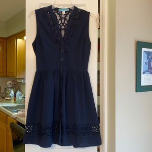 Blue sleeveless dress
